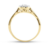 10kt Yellow Gold Womens Round Diamond Heart Promise Bridal Ring 1/8 Cttw